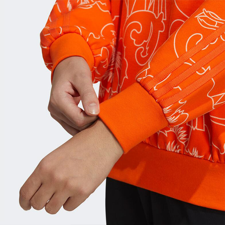 Женское худи adidas Aop Sweat logo (оранжевое) — фото 6