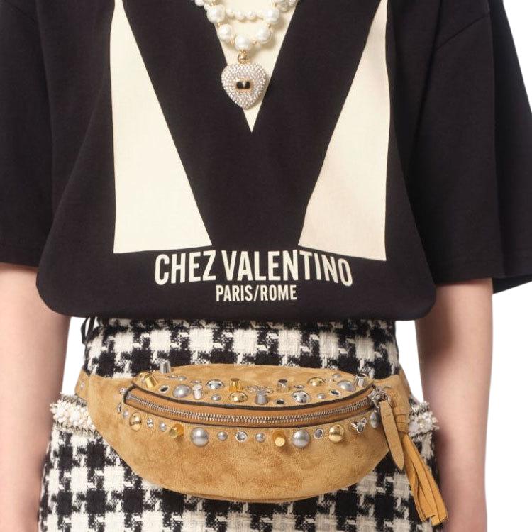 Женская футболка Valentino Logo T (черная) — фото 6