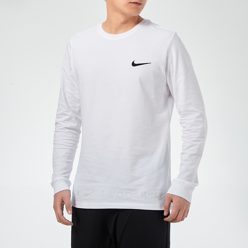 Мужской лонгслив Nike Sportswear Swoosh (белый) — фото 3