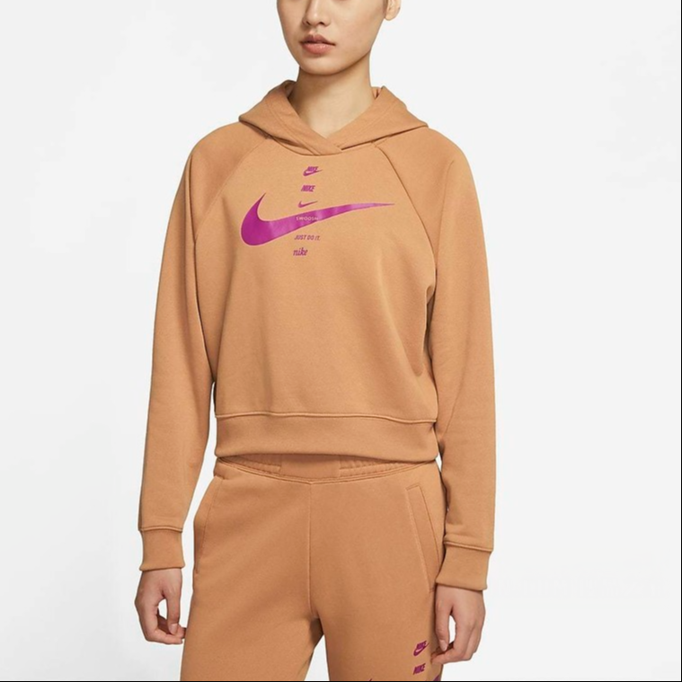 Женское худи Nike CU5677-201 (коричневое) — фото 3