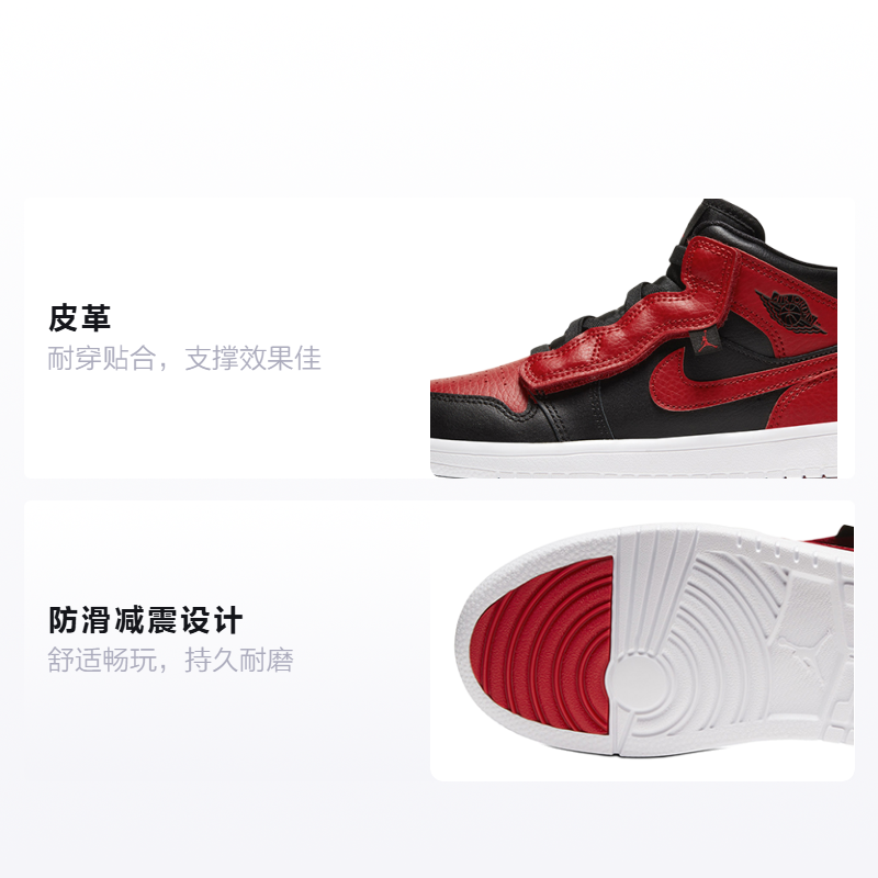 Кеды Jordan Air Jordan 1 mid alt (черно-красные) — фото 2
