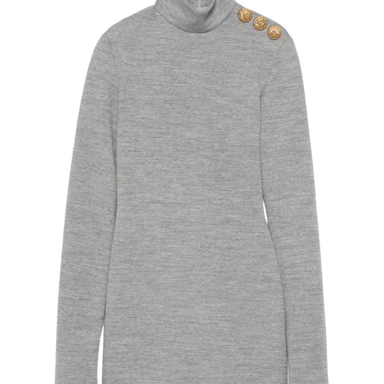 Женское платье BALMAIN FF0R8895JL17-9AD (черное) — фото 3