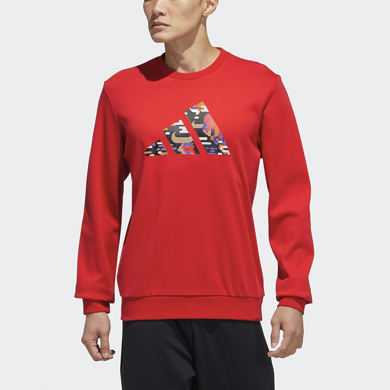Мужское худи adidas CNY Logo (красное) — фото 3