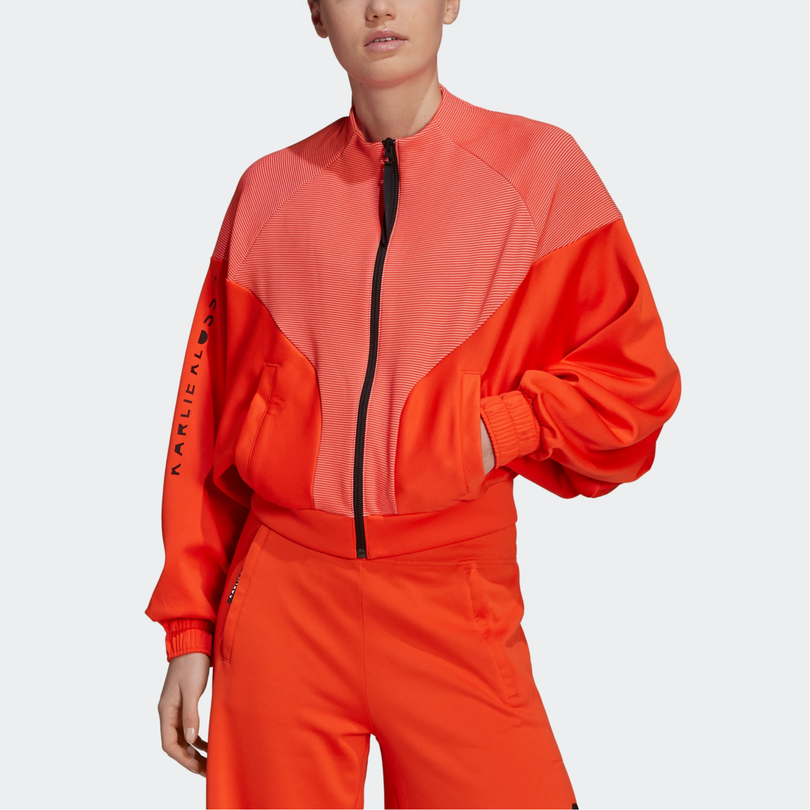 Женские куртка adidas Cover up (оранжево-черный) — фото 3