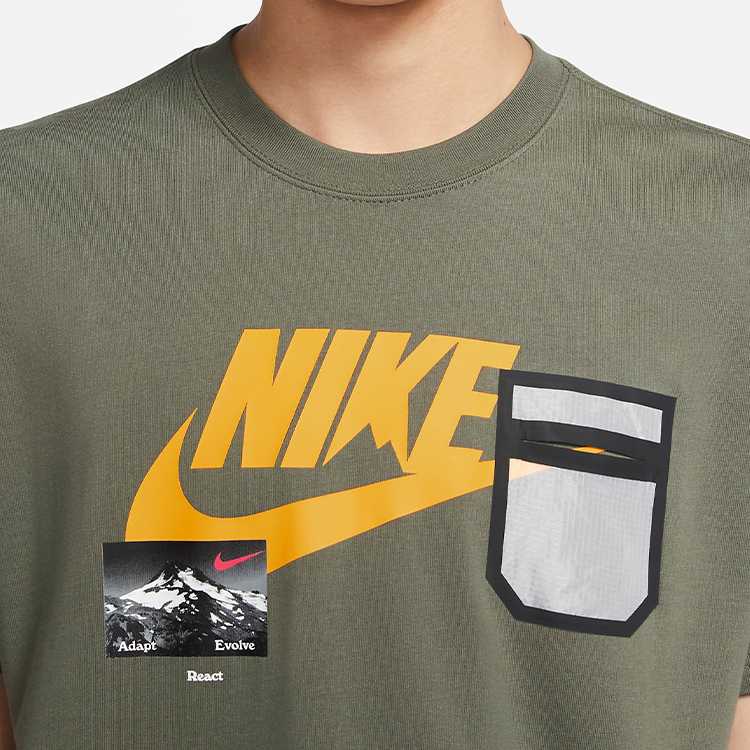 Мужская футболка Nike Sportswear хлопковая (желтая) — фото 4