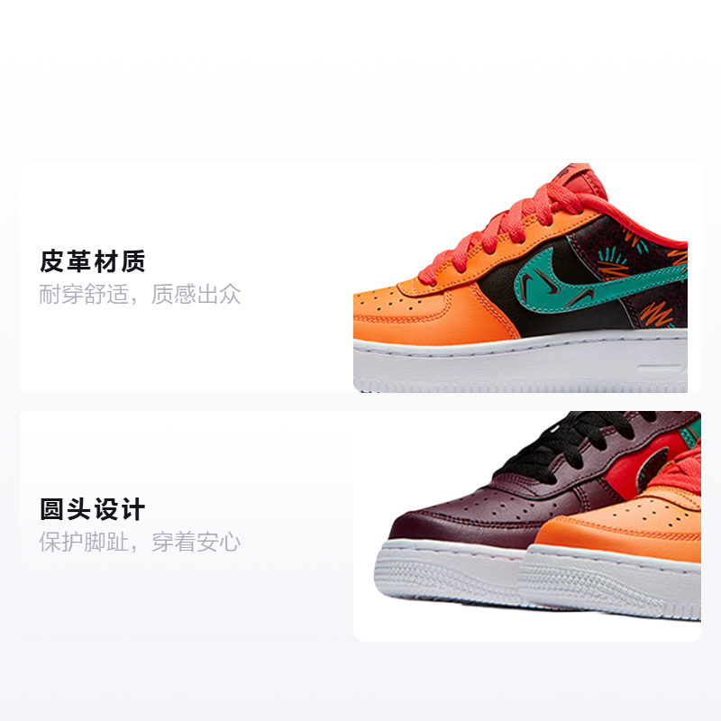 Кеды Nike Air Force 1 (черно-оранжевые) — фото 2