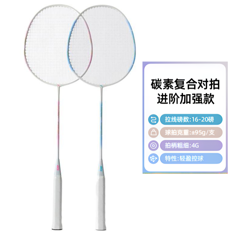 Anta Carbon Aluminum Badminton Rackets Control Type All around Defense Advanced Level Unisex 1U/G4