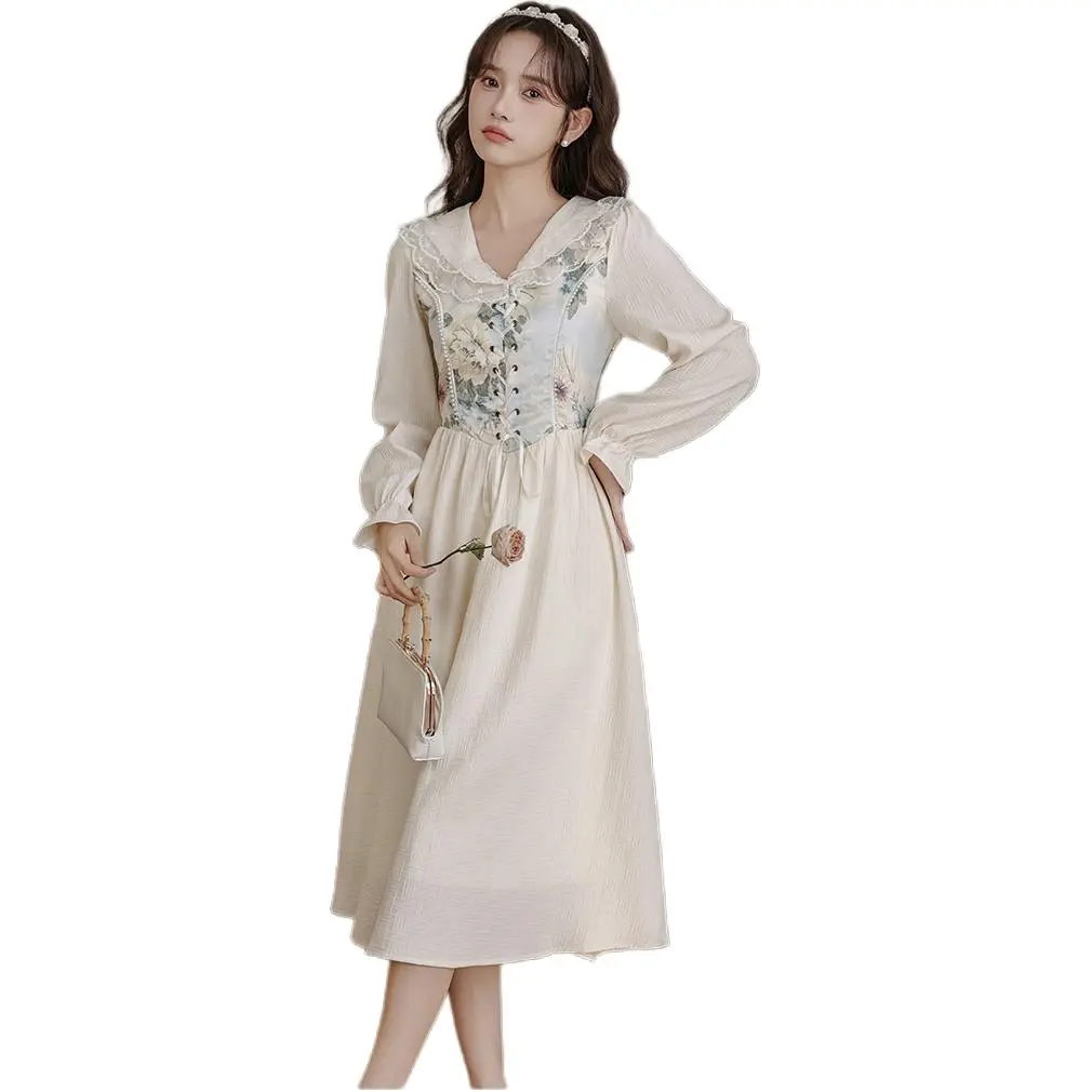 LADYXIEXIE Длинное платье с длинными рукавами женское