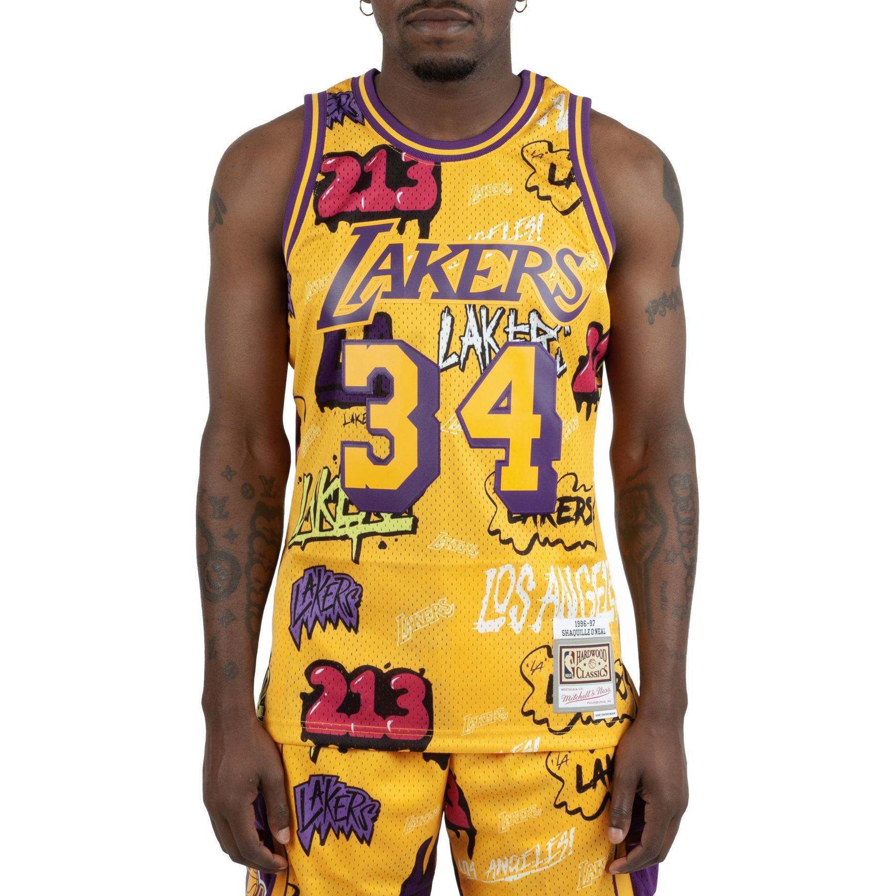 Mitchell Ness «LA Lakers 1996 Shaquille O’Neal» Slap Sticker Swingman jersey vest top