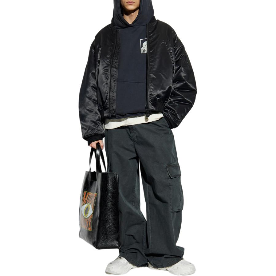 Мужское худи RHUDE Printed Hooded Sweatshirt (черное) — фото 3