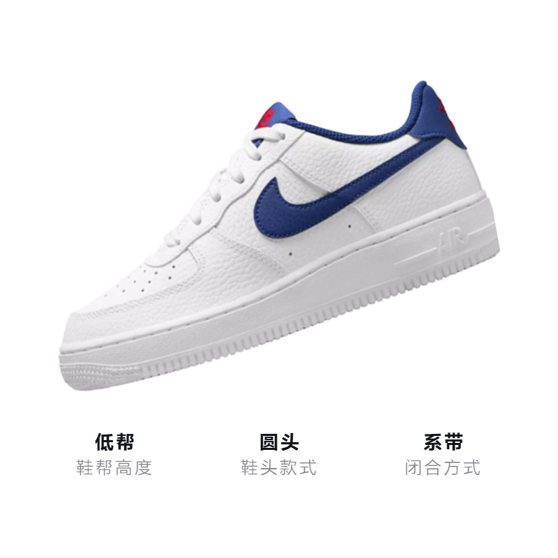 Кроссовки NikeAir Force 1 GS (сине-белые) — фото 3