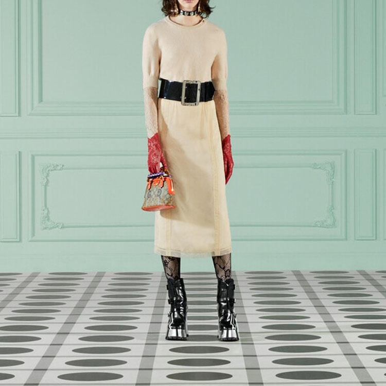 Женская юбка Gucci FW22 (кремовая) — фото 2
