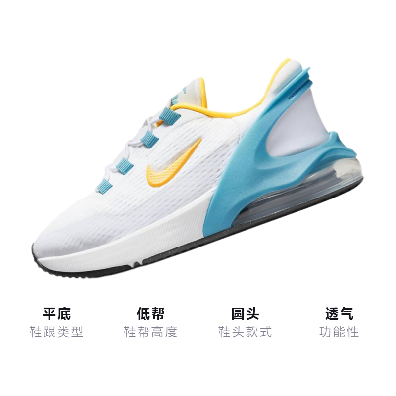 Детские кроссовки Nike Air Max 270 Go PS (белый / синий) — фото 3