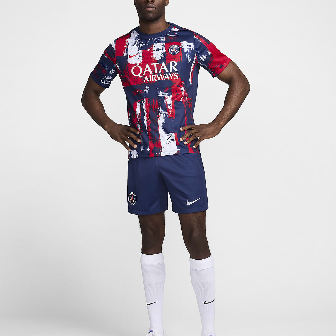 Nike Paris Saint Germain Academy Pro Home Men’s Nike Dri FIT Soccer Pre Match Short Sleeve Top