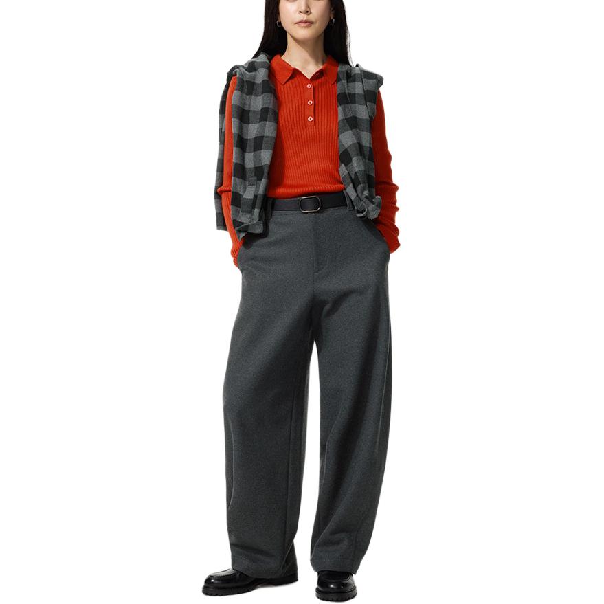 Женские брюки UNIQLO FW26 (коричневые) — фото 4