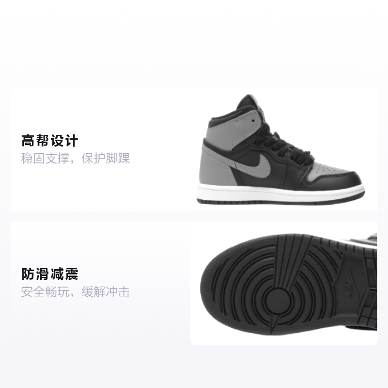 Кроссовки Jordan Air Jordan 1 (черно-серые) — Чёрный / серый — фото 2