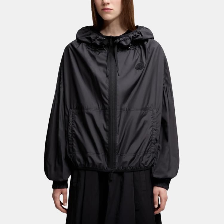 Женская куртка Moncler Auxonne Hooded Windbreaker (черная) — фото 3