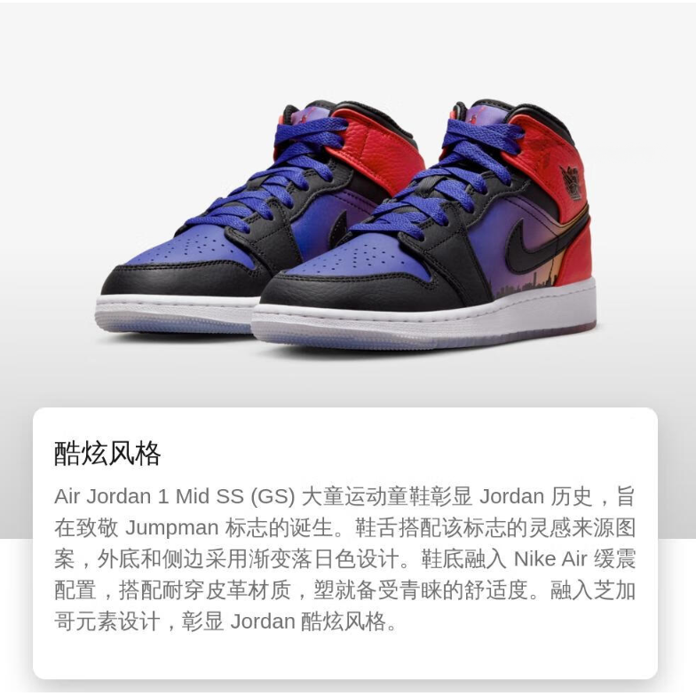 Jordan Air Jordan 1 Mid "Skyline" GS