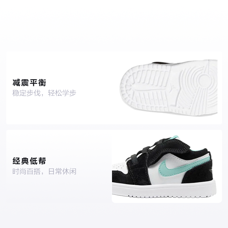 Детские кеды Jordan Air Jordan 1 (бирюзово-белые) — 蒂芙尼绿 — фото 2