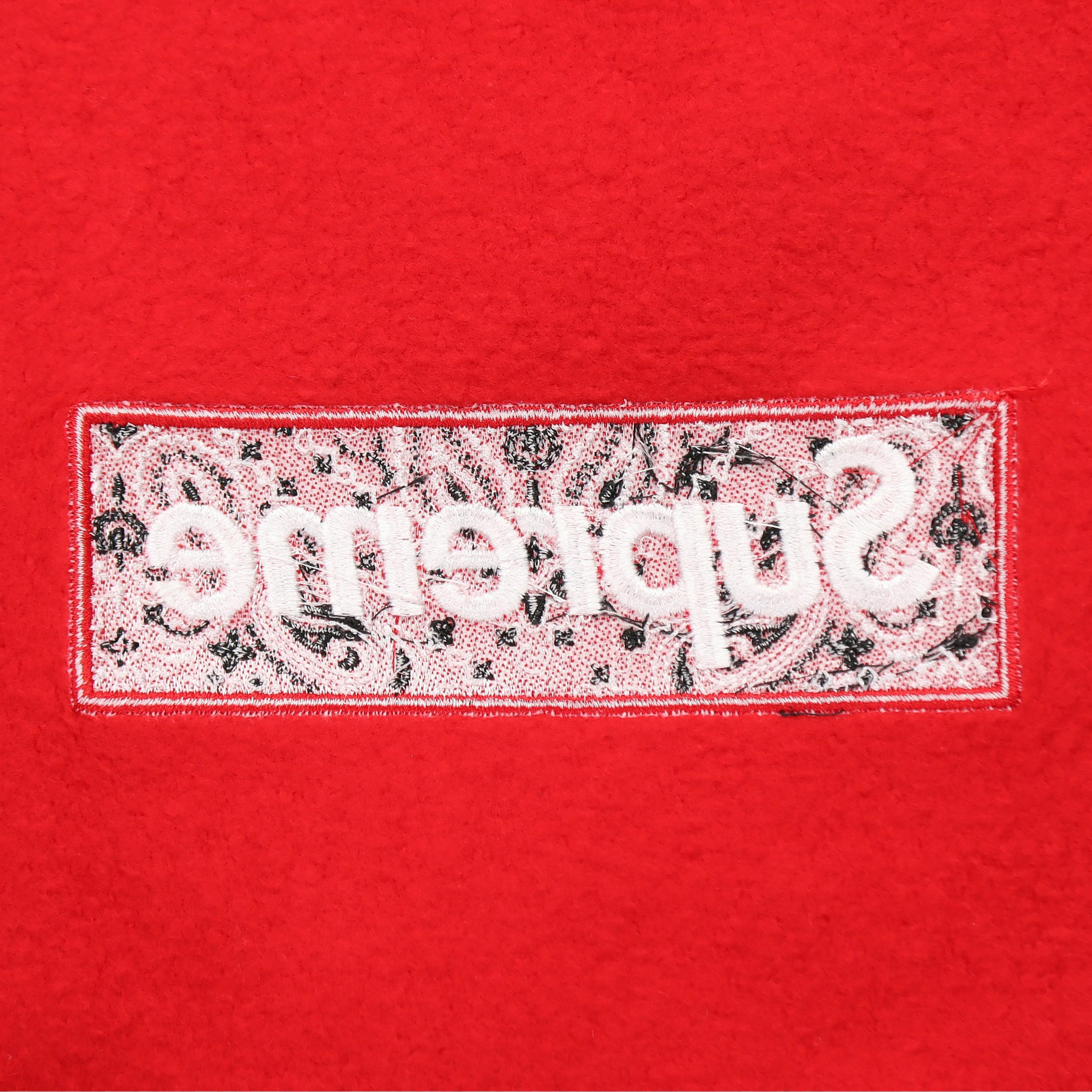 Худи Supreme FW19 Week 16 Bandana Box Logo Hooded Sweatshirt (красное) — фото 5