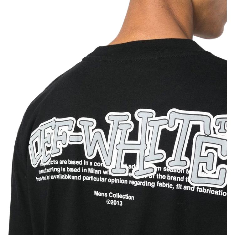 Мужская футболка OFF-WHITE LogoT (черная) — фото 5