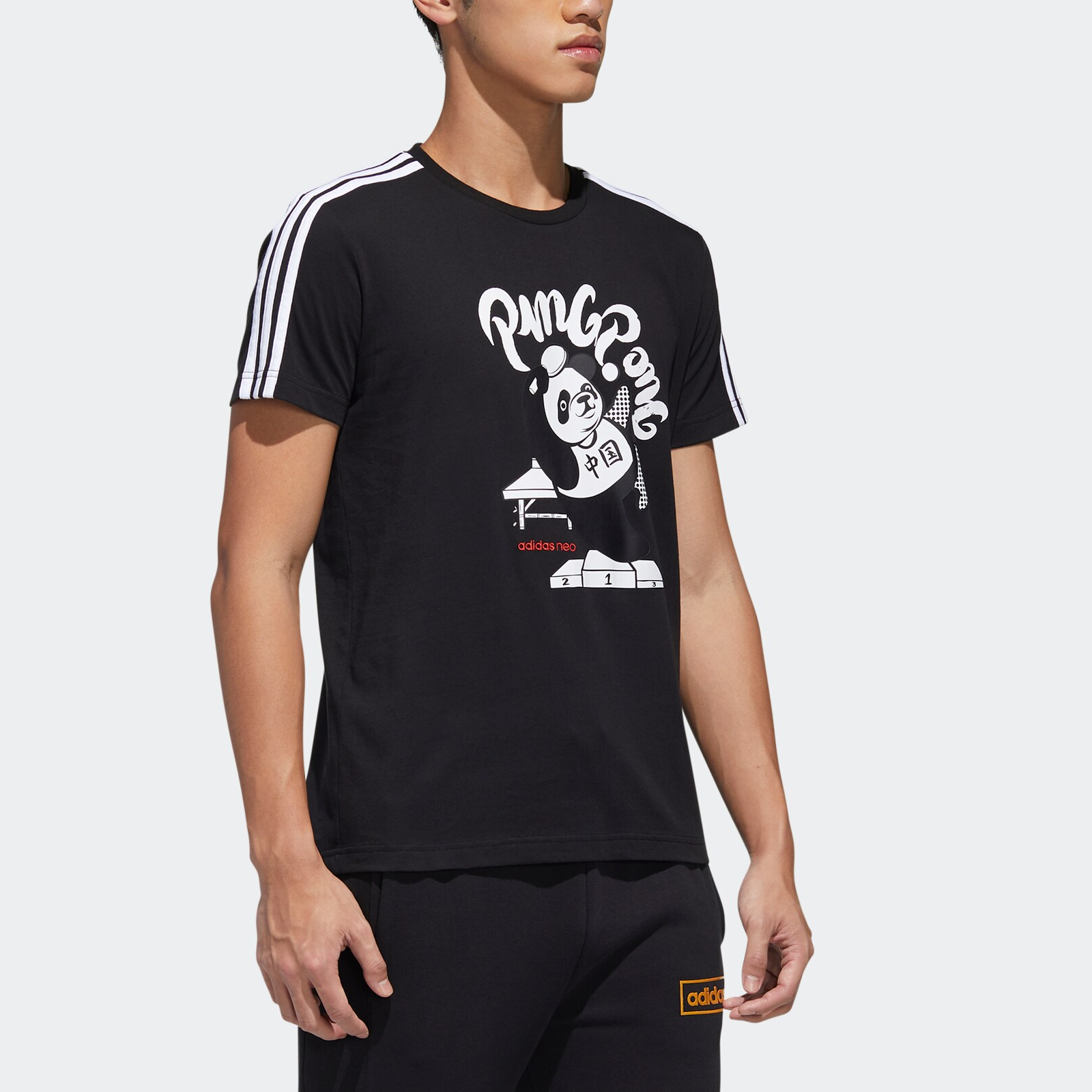Мужская футболка adidas neo (черная) — фото 5