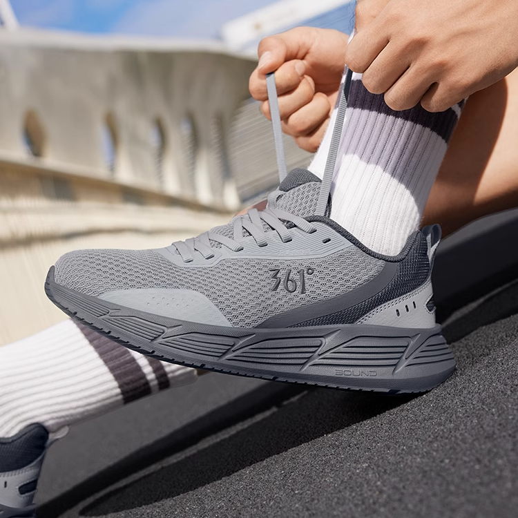 361° Cushioning Breathable Lightweight Low top Casual Running Shoes Men’s Gray