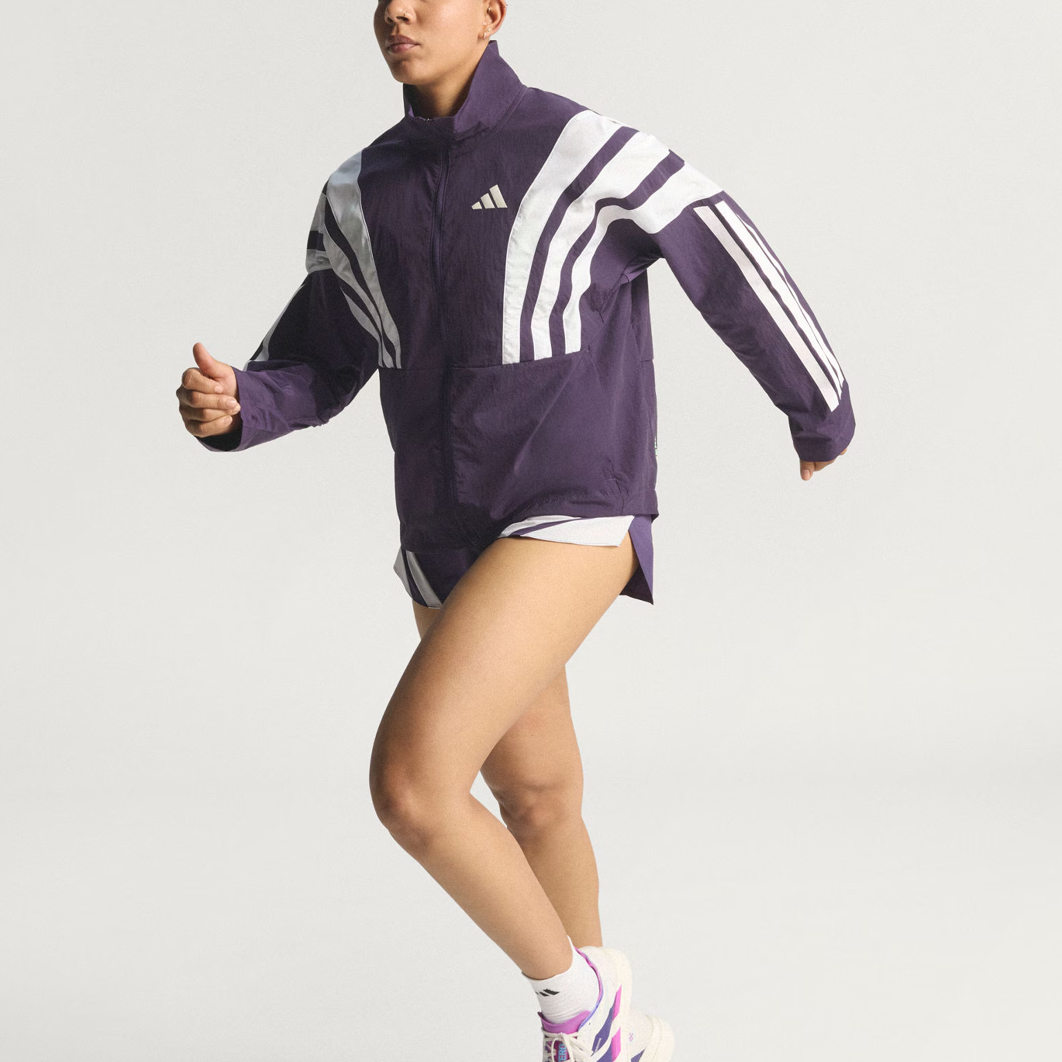 Adidas Adizero Running Jackets Women’s Aurora Plum Purple Hooded Moderate Other