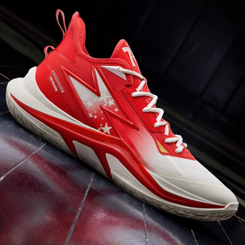 361° LIGHT UP Mesh Slip Resistant Abrasion Resistant Low top Basketball Shoes Men’s White Red