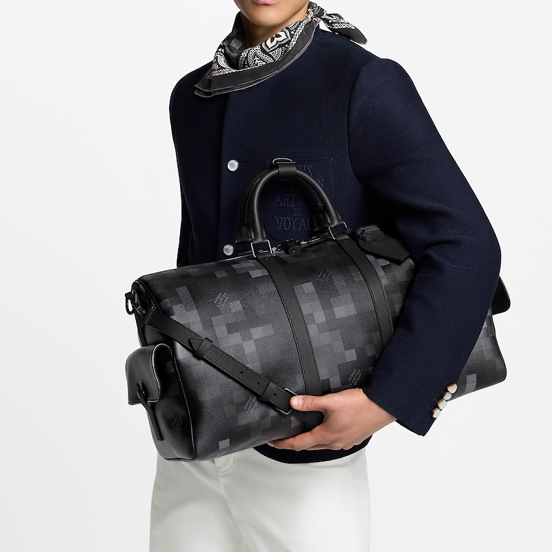 Мужская сумка Louis Vuitton Keepall 50 (черная) — фото 6