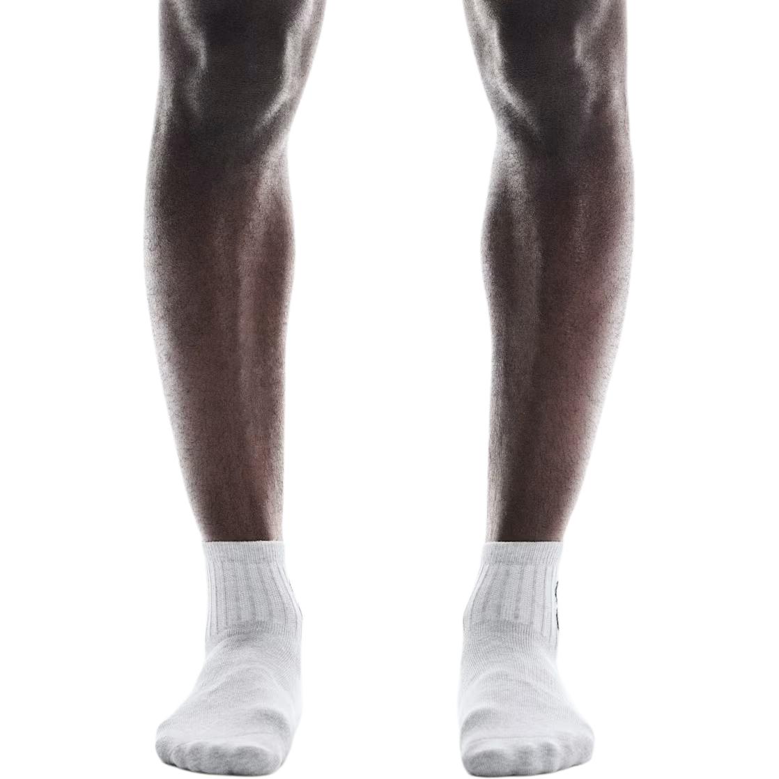 On Logo Sock Mid 3P Crew Socks Unisex 3 Pack Heather Gray
