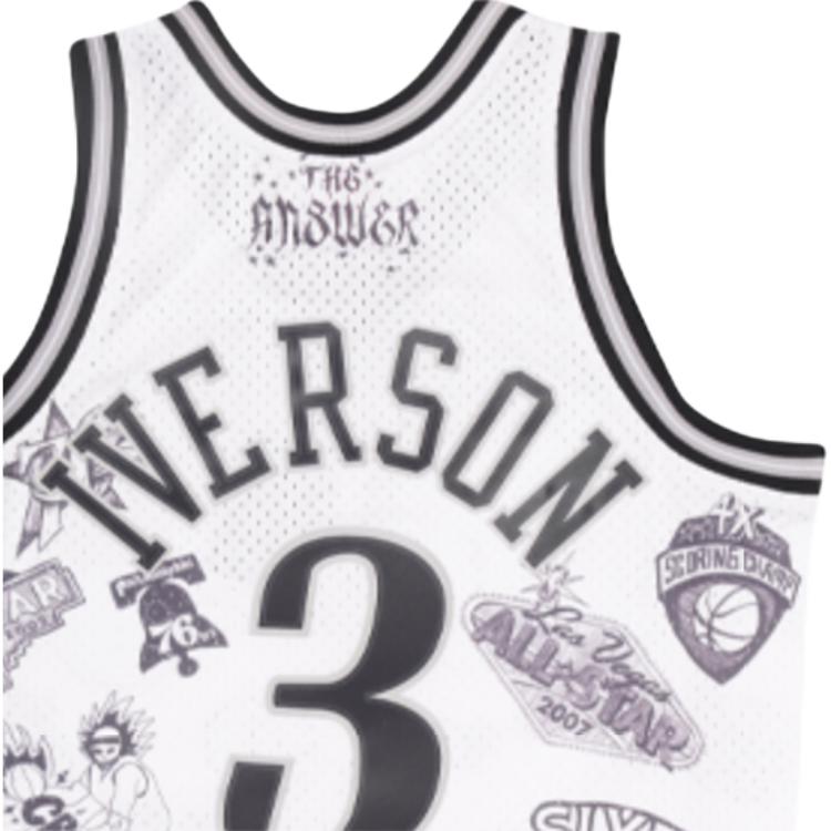 Mitchell Ness Basketball Jerseys Unisex White Moderate Bib & Brace