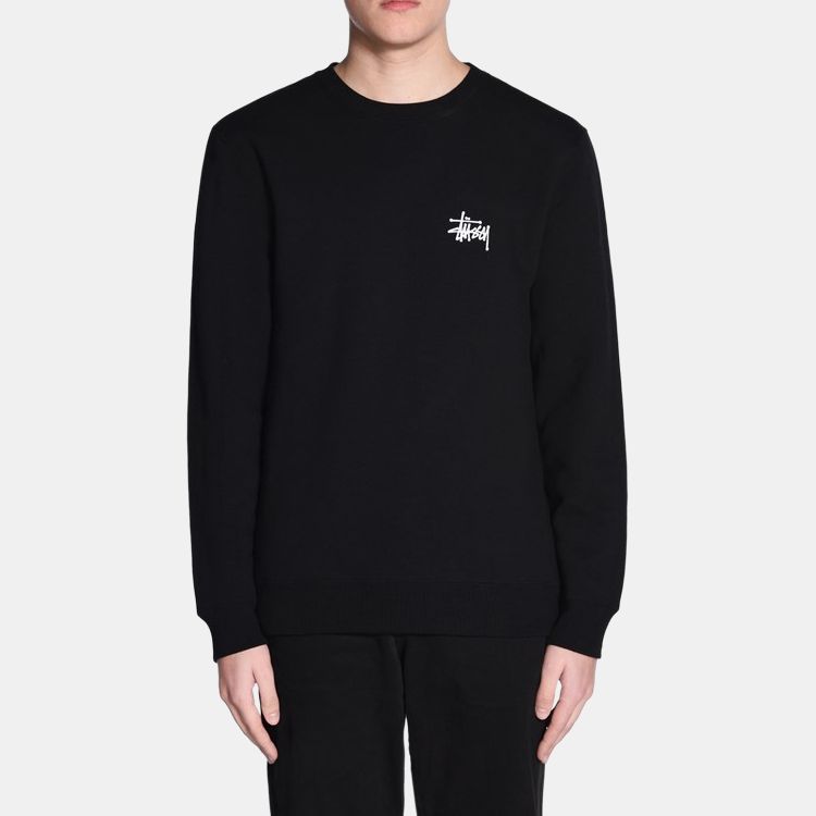 Худи Stussy Basic Crew hoodie (черный) — фото 6