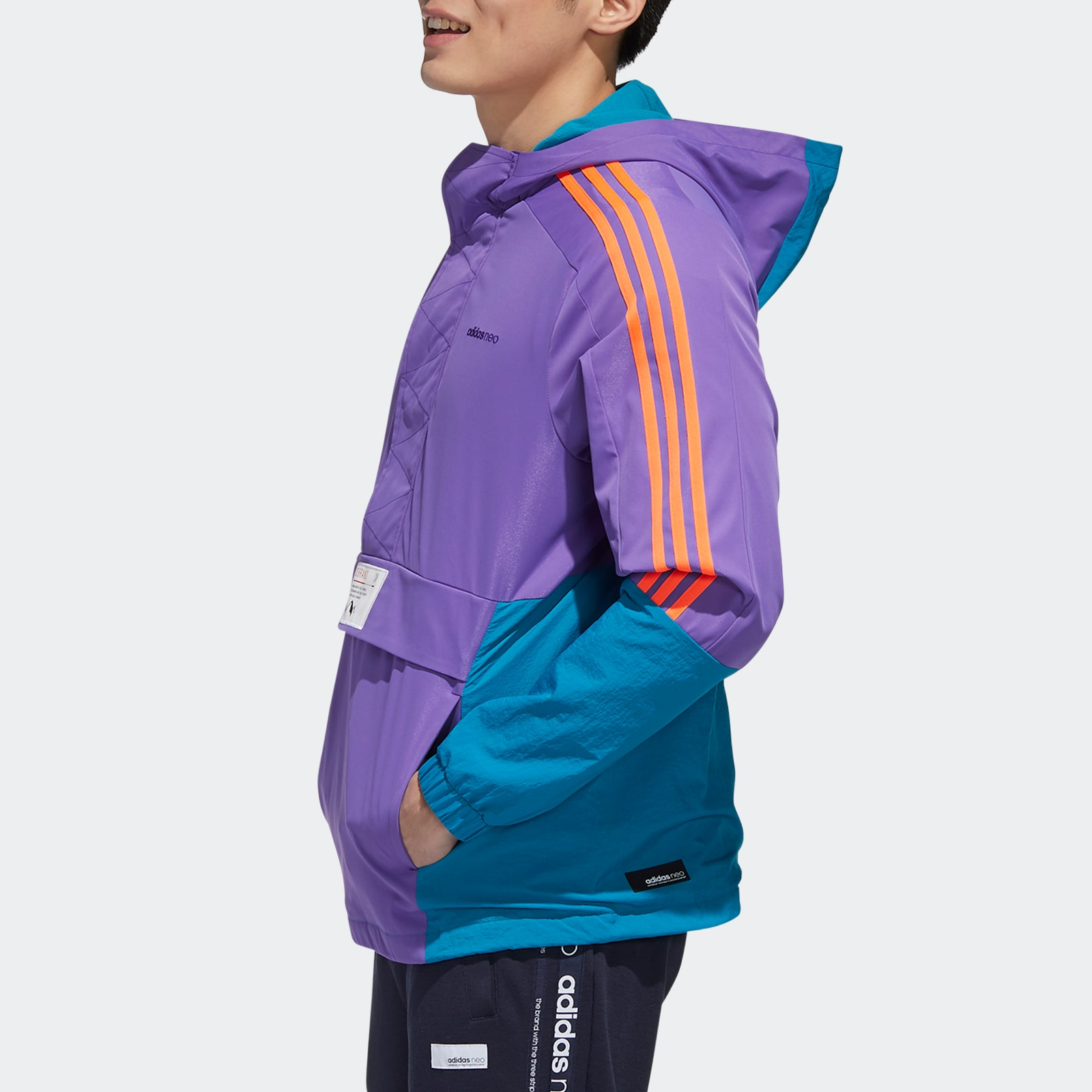 Мужская куртка adidas neo (фиолетовая) — фото 5