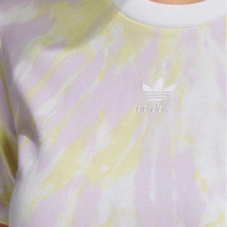 Женская футболка adidas Crop Top Multi (желто-пурпурная) — фото 3