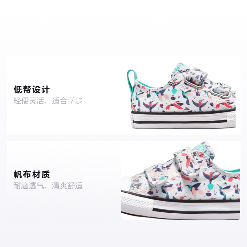 Детские кеды Converse All Star (бело-синий) — Белый / синий — фото 2