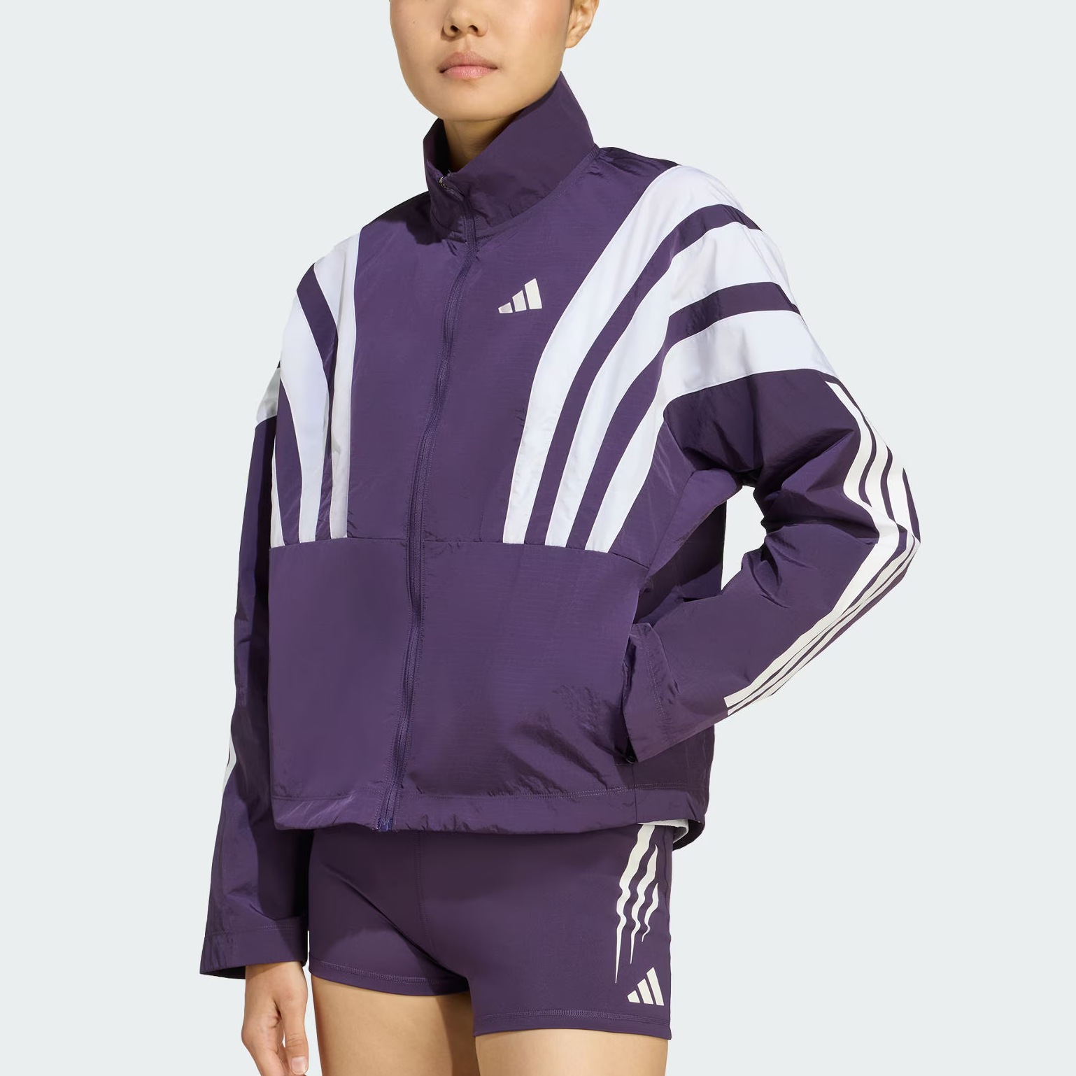 Adidas Adizero Running Jackets Women’s Aurora Plum Purple Hooded Moderate Other