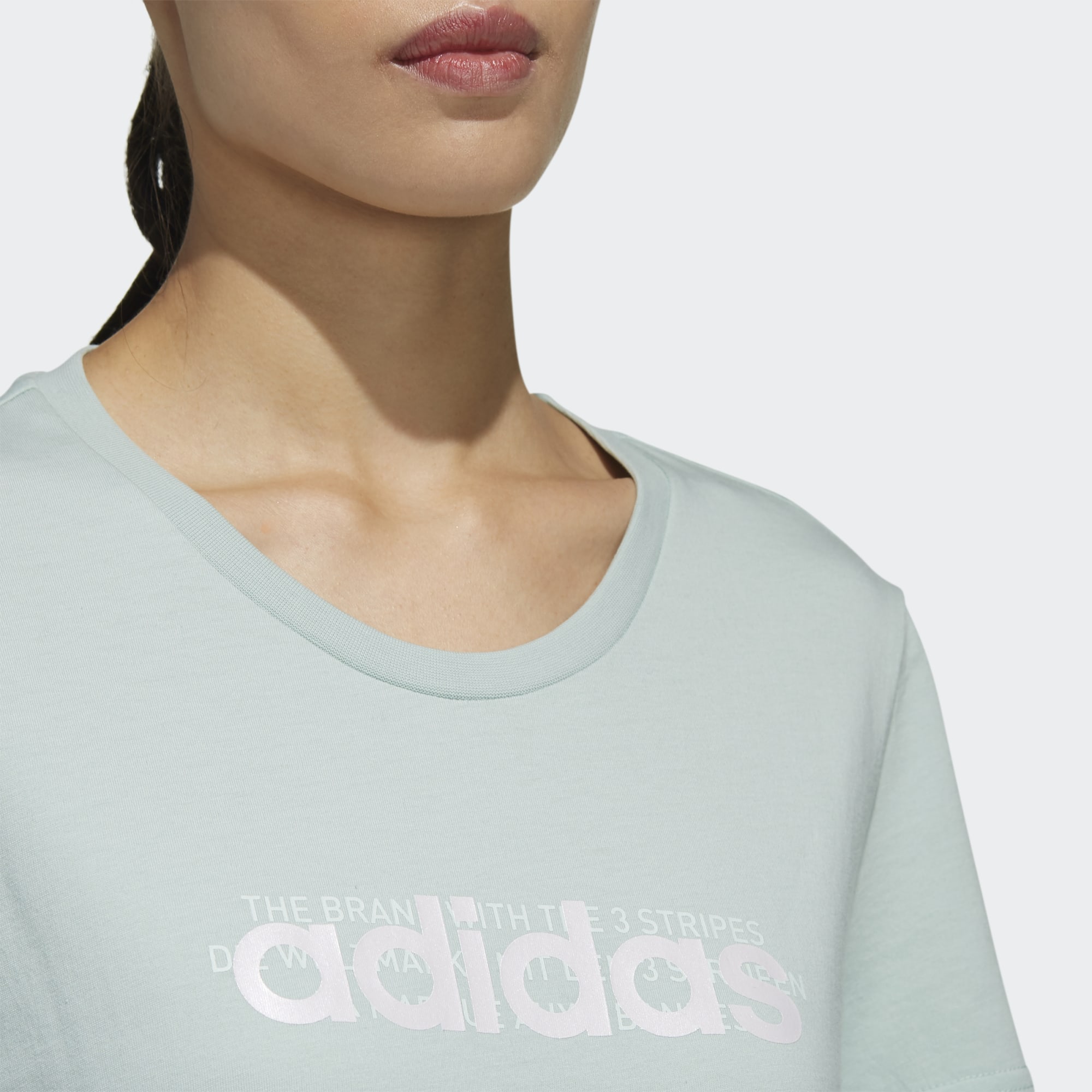 Женская футболка adidas W Adi Int Fl T (зеленая) — фото 7