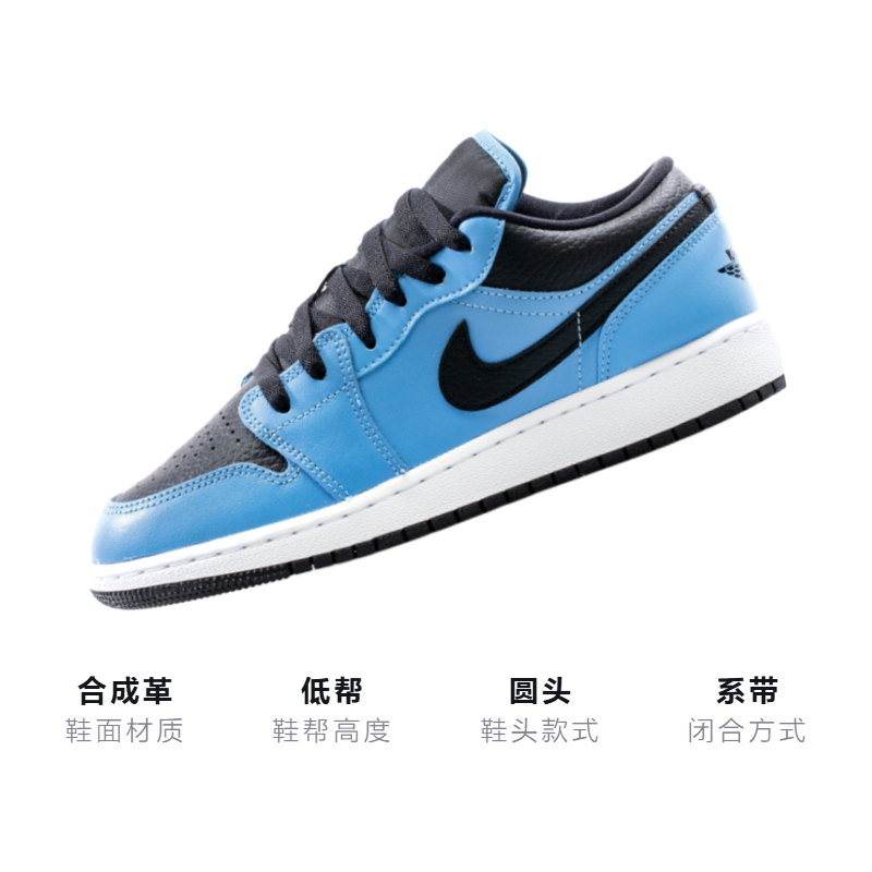 Кеды Jordan Air Jordan 1 Low "University Blue" (сине-черные) — Синий / чёрный — фото 3