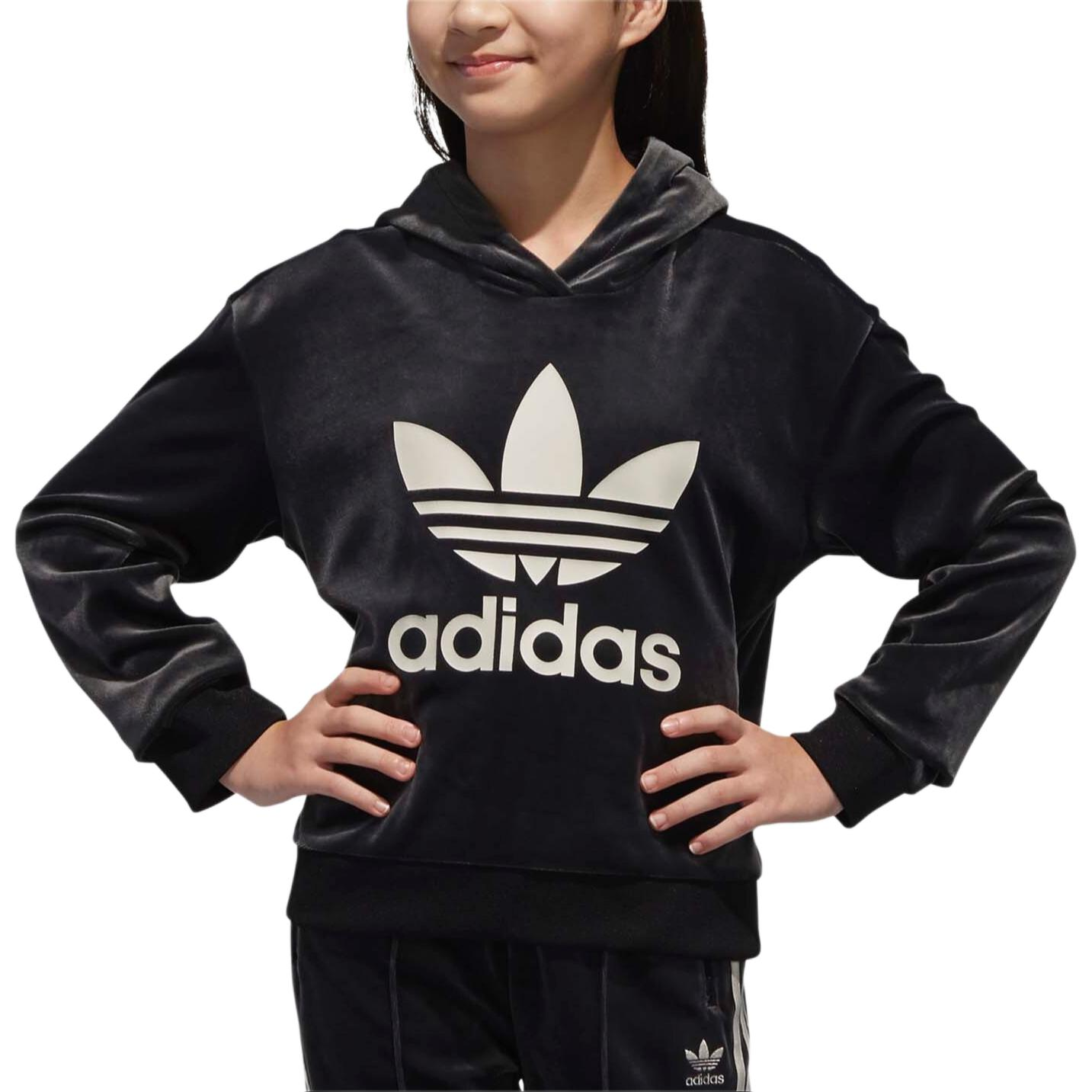 Женское худи adidas originals (черно-коричневое) — фото 3