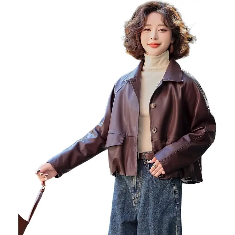 Yi Mengyuan Leather Jackets Coats Women's