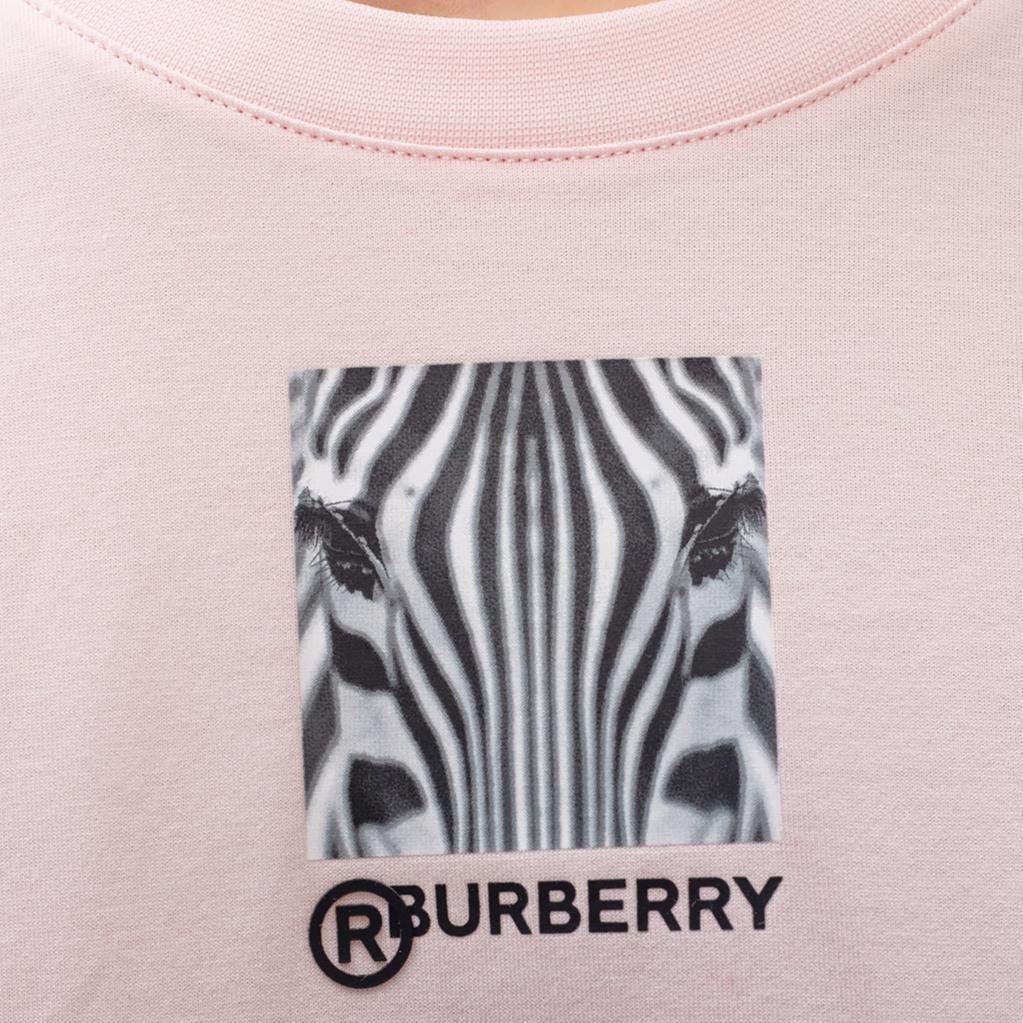 Женская футболка Burberry (розовая) — фото 6