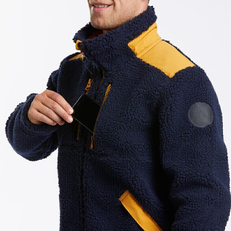 DECATHLON SH500 U WARM FLEECE JACKET Fleece Clothing Men’s Blue Black
