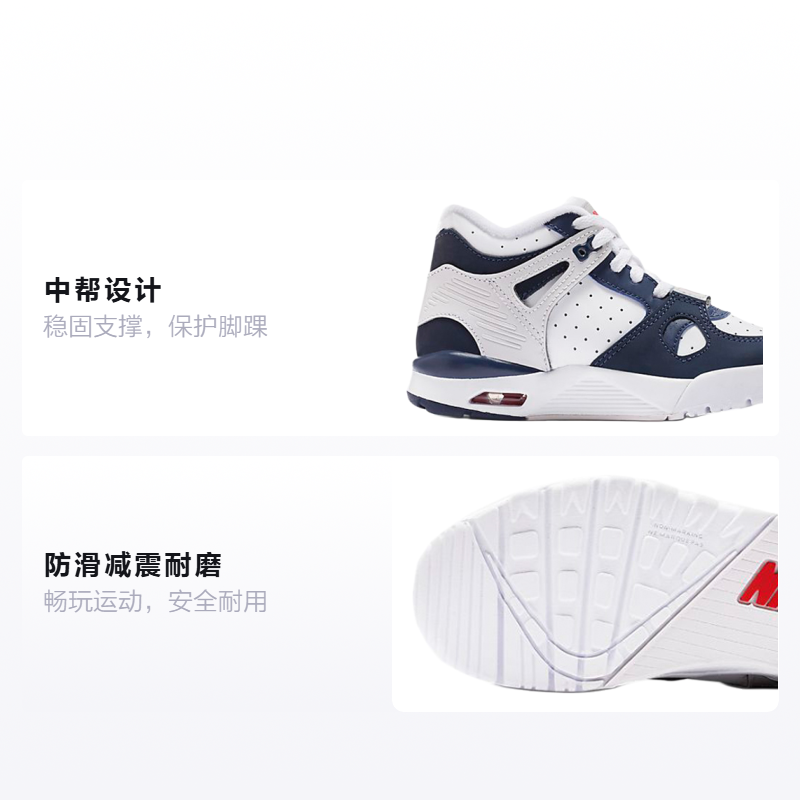Детские кроссовки Nike Air Trainer 3 (серо-красно-сине-белые) — Серый / красный / синий / белый — фото 2