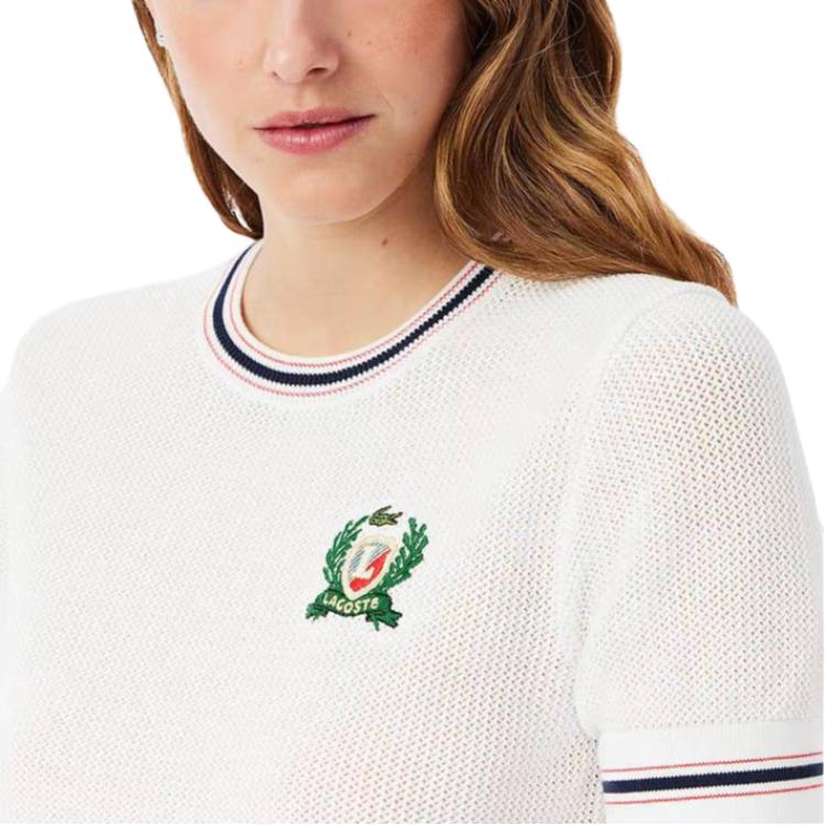 Женский джемпер LACOSTE Knitwear (бежевый) — фото 4