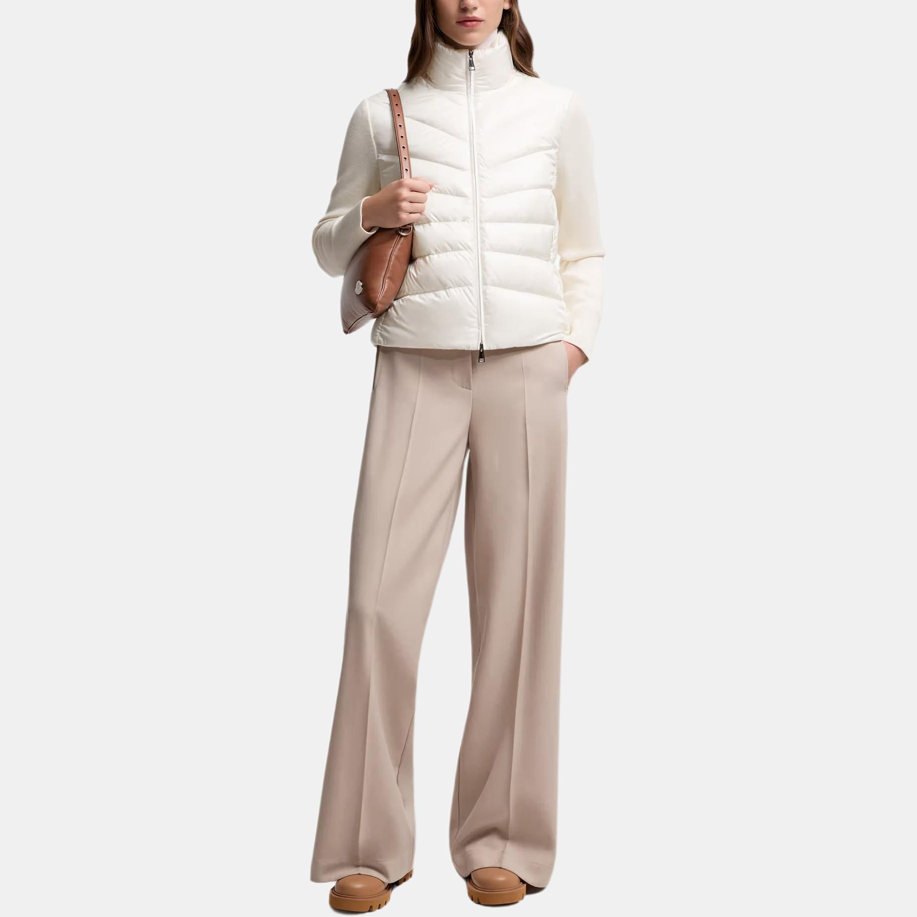 Женская куртка Moncler Padded Corduroy CARDIGAN FW24 Padded (белая) — фото 2