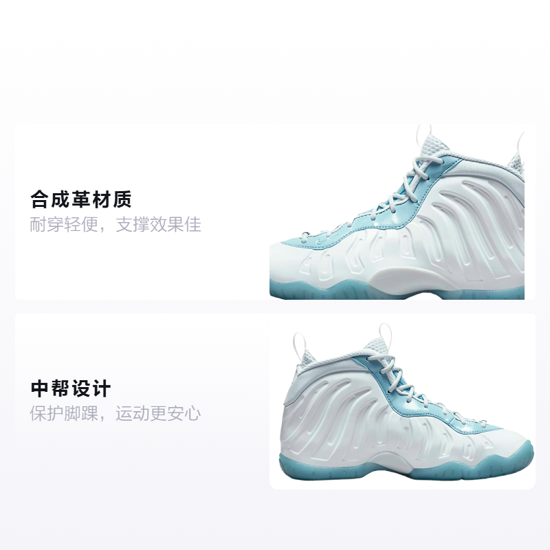 Кеды Nike Little Posite One (синий) — фото 2