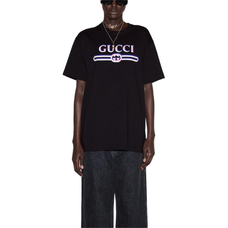 Женская футболка Gucci (черная) — фото 8