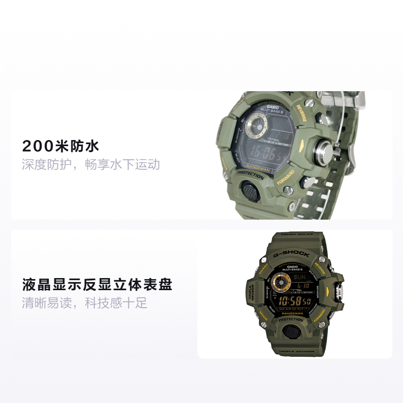 Часы Casio G-SHOCK RANGEMAN (зелено-черные) — фото 2