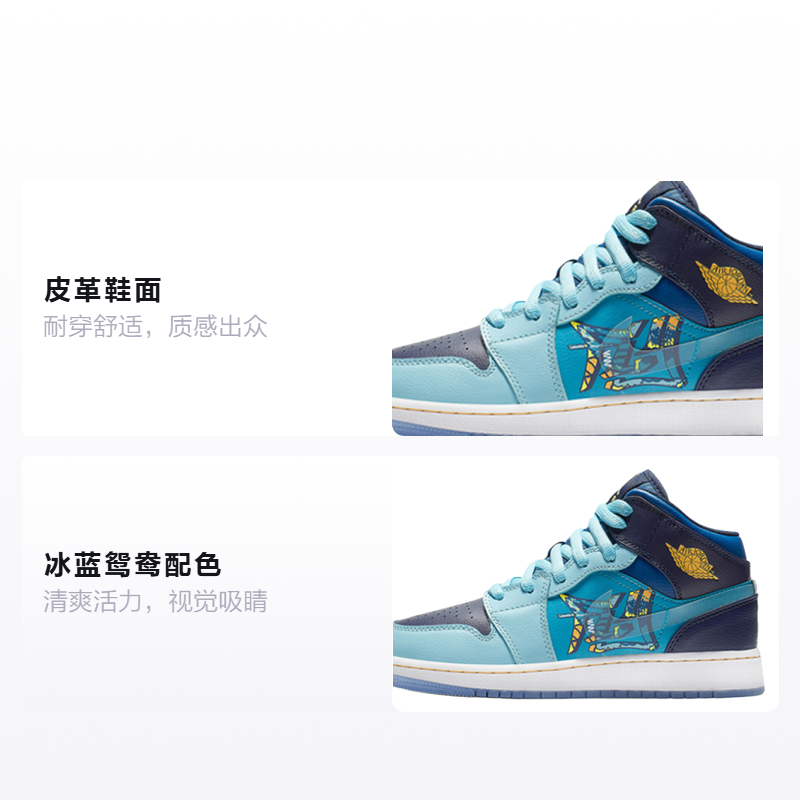 Кроссовки Jordan Air Jordan 1 Mid Fly (синий) — фото 2